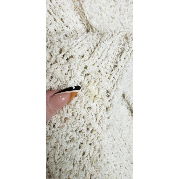 Massimo Dutti Small Long Cream Eyelash Fringe Crochet Knit Open Cardigan Duster - Picture 9 of 10